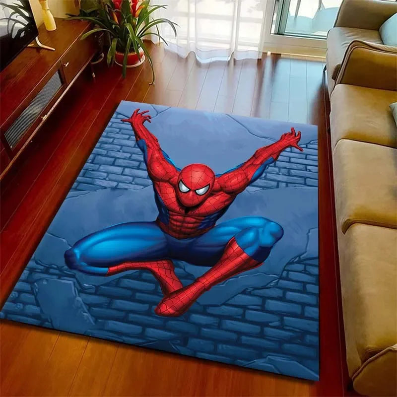 Kids Rugs for Playroom Marvel Spider-Man Pattern Area Mat, Cute Cartoon Carpet, Kids Gift for Livingroom Bedroom Home Decor