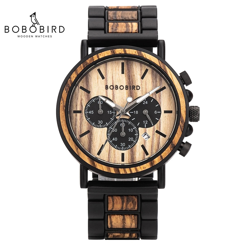 BOBO BIRD Montre homme cadre en bois