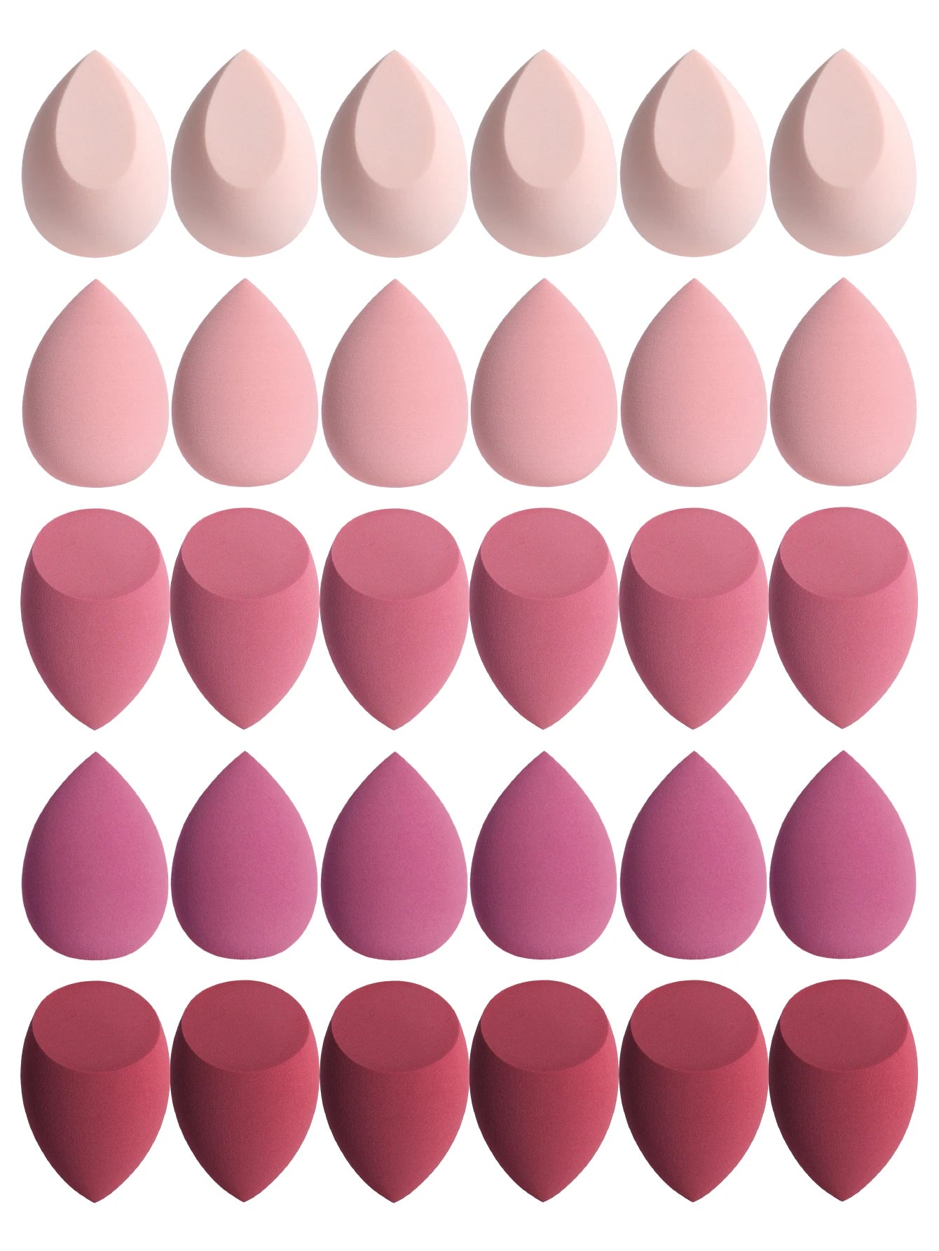 30 œufs de beauté (éponges de maquillage) Éponge à fond de teint mixte, liquide, crème et poudre sans imperfections, couleurs variées