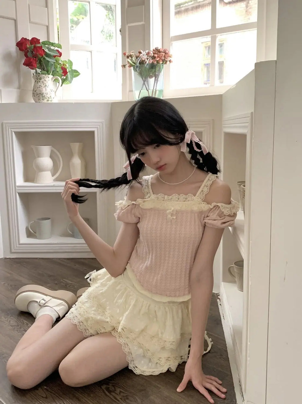 Mini Skirts Women Sweet Kawaii Lace Ruffles Patchwork Y2k Beige Japanese Lolita Streetwear All-match Party Students Summer Chic