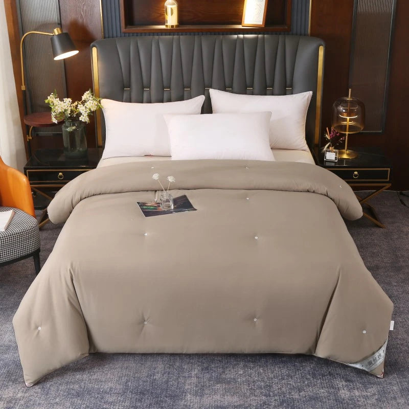 Couette de luxe en soie de mûrier 100 % naturelle, taille Queen ou King, été et hiver, couverture épaisse, couette, garniture pour lit simple ou couple
