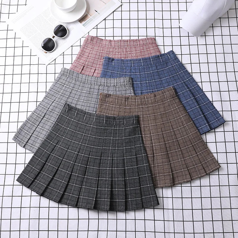 Pleated Skirt Korean Style Y2k Harajuku Faldas Women's Summer Clothes Girls Mini Saia Plissada Feminina Black Grey Plaid Skirt