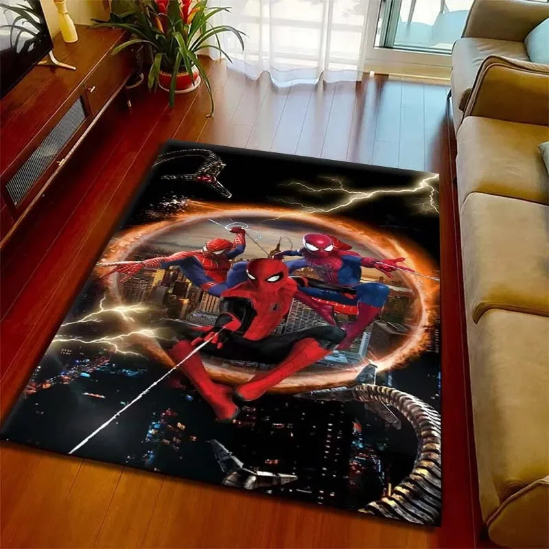 Kids Rugs for Playroom Marvel Spider-Man Pattern Area Mat, Cute Cartoon Carpet, Kids Gift for Livingroom Bedroom Home Decor
