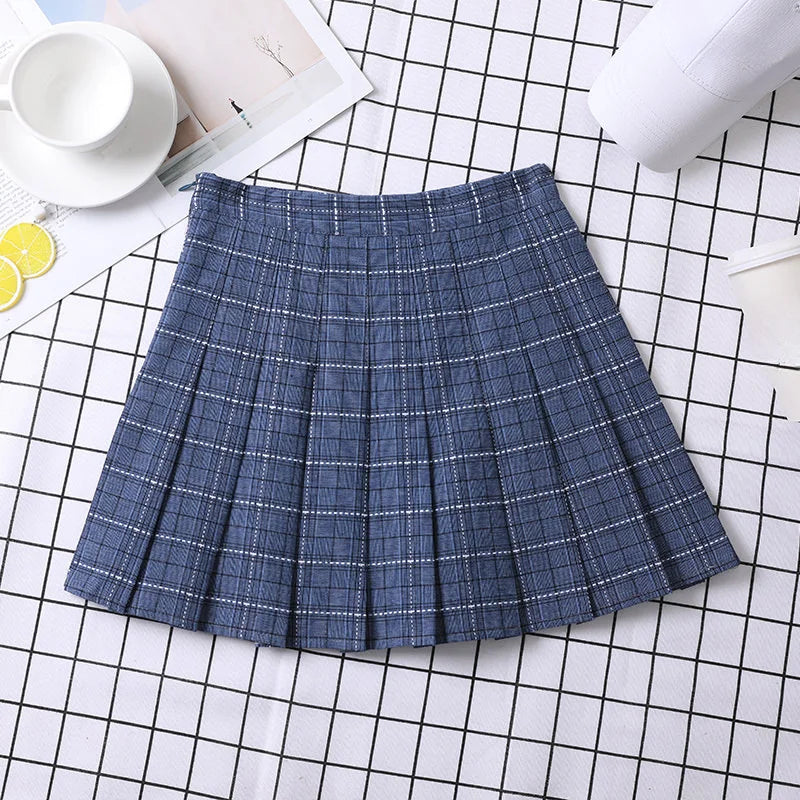 Pleated Skirt Korean Style Y2k Harajuku Faldas Women's Summer Clothes Girls Mini Saia Plissada Feminina Black Grey Plaid Skirt