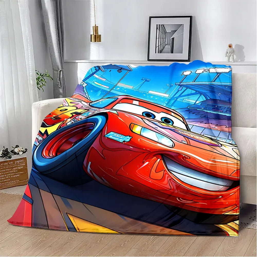 Couverture imprimée Cars McQueen Lightning, couverture de pique-nique, couverture chaude, couverture douce et confortable, cadeau d'anniversaire pour la maison et les voyages
