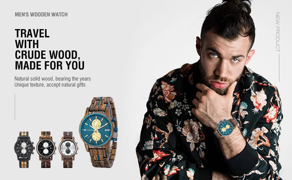montre homme en bois