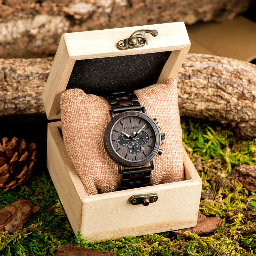 montre homme en bois