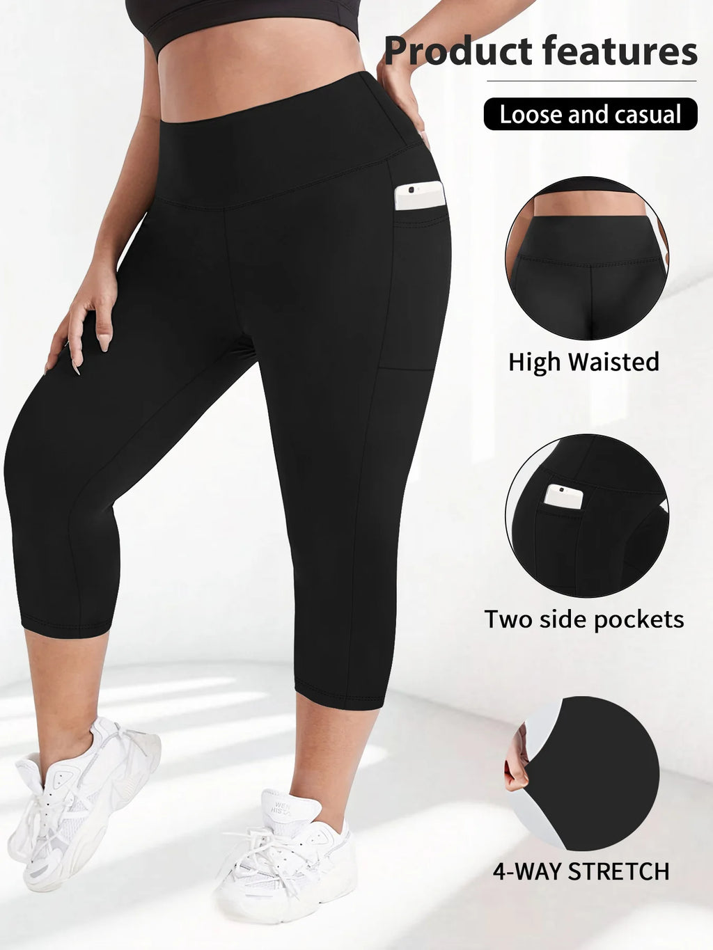 High Waist Yoga Pants with Pockets Sports Leggings for Women Plus Size Fitness Pilates Workout