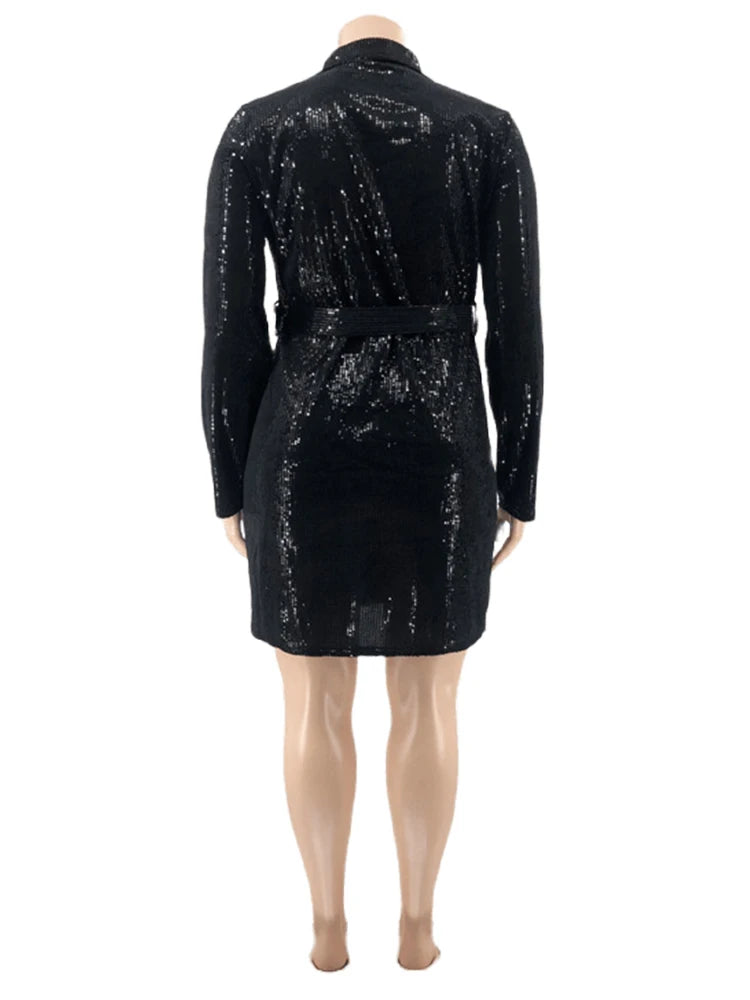 Robe Blazer à Sequins pour Femmes - Robes de Bal Luxueuses et Élégantes, Tenue de Fête, Grandes Tailles, Vêtements pour Femmes, Robe de Noël, Vente en Gros et Dropshipping