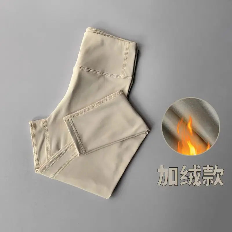 Velvet Yoga Pants for Women High Waist Autumn Winter Warm Slimming Running Leggings Sports Fitness Gym Trousers