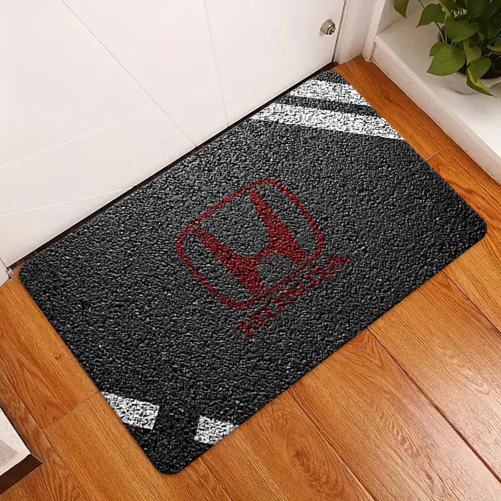 H-HRC-H-HONDA Car Logo Bathroom Mat Kids Room Bedroom Decoration Balcony Anti-Slip Doormat Living Room Welcome Rug