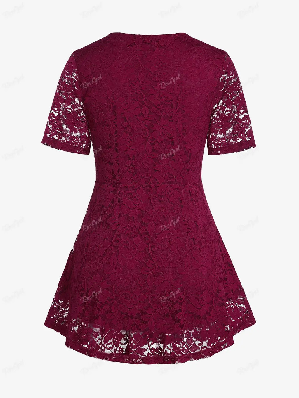ROSEGAL Blouse à Lacets Bouclée Grande Taille & Courbes pour Femmes, T-shirts à Col, Mode Printemps Été, Nouveaux Tops