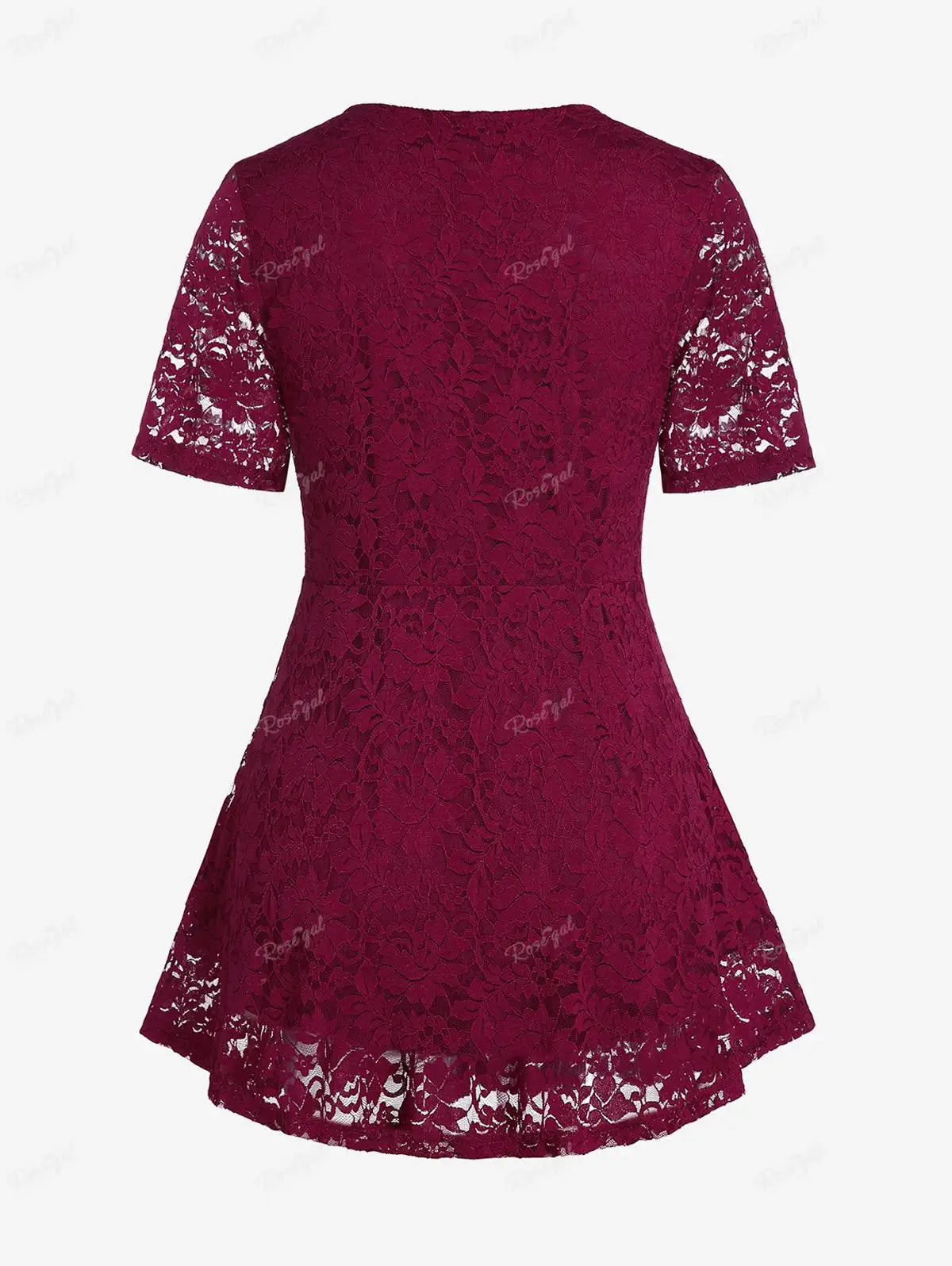 ROSEGAL Blouse à Lacets Bouclée Grande Taille & Courbes pour Femmes, T-shirts à Col, Mode Printemps Été, Nouveaux Tops
