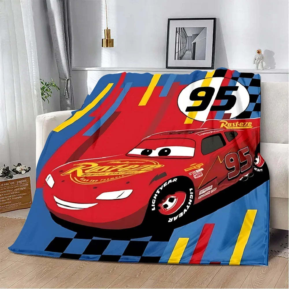 Couverture imprimée Cars McQueen Lightning, couverture de pique-nique, couverture chaude, couverture douce et confortable, cadeau d'anniversaire pour la maison et les voyages