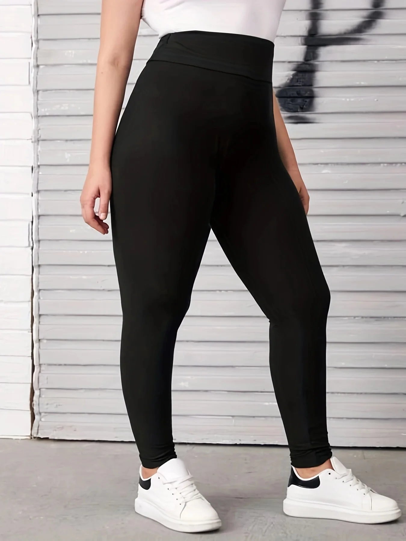 New Trend Black Plus-size High-stretch Leggings Wear Nine-point Pants High-waisted Plus Fat Solid Color Small Feet Pants