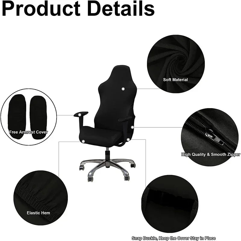 4pc/1 Set Spandex Office Chair Cover Gaming Chair Covers Elastic Armchair Seat Cover Computer Chairs Slipcovers Housse De Chaise