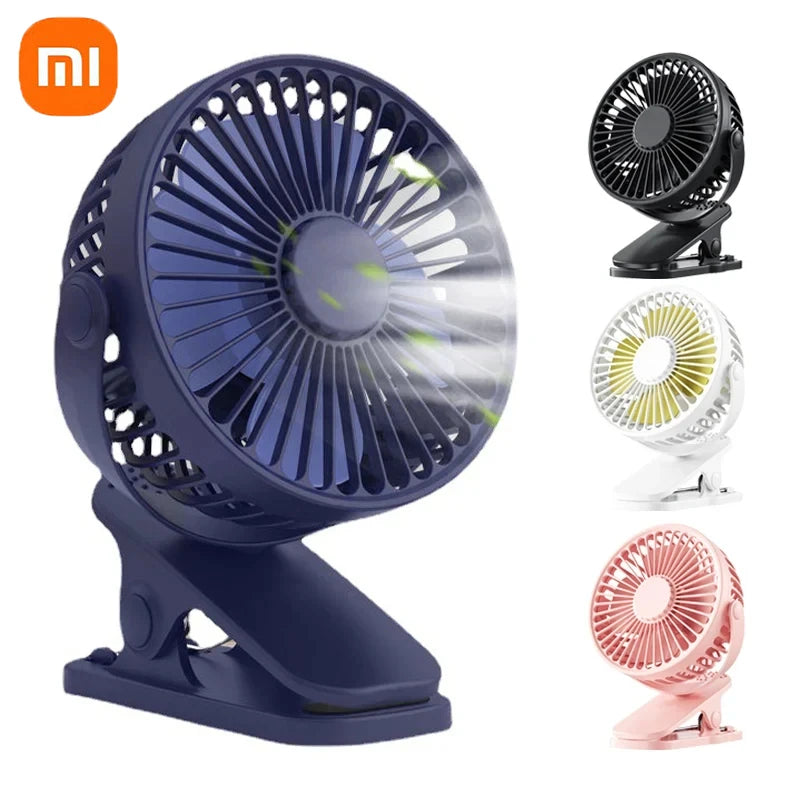 Xiaomi Rechargeable Portable Electric Fan 720° Rotating Clip Fan Night Light Air Cooler Outdoor Camping Small Fan Ventilator