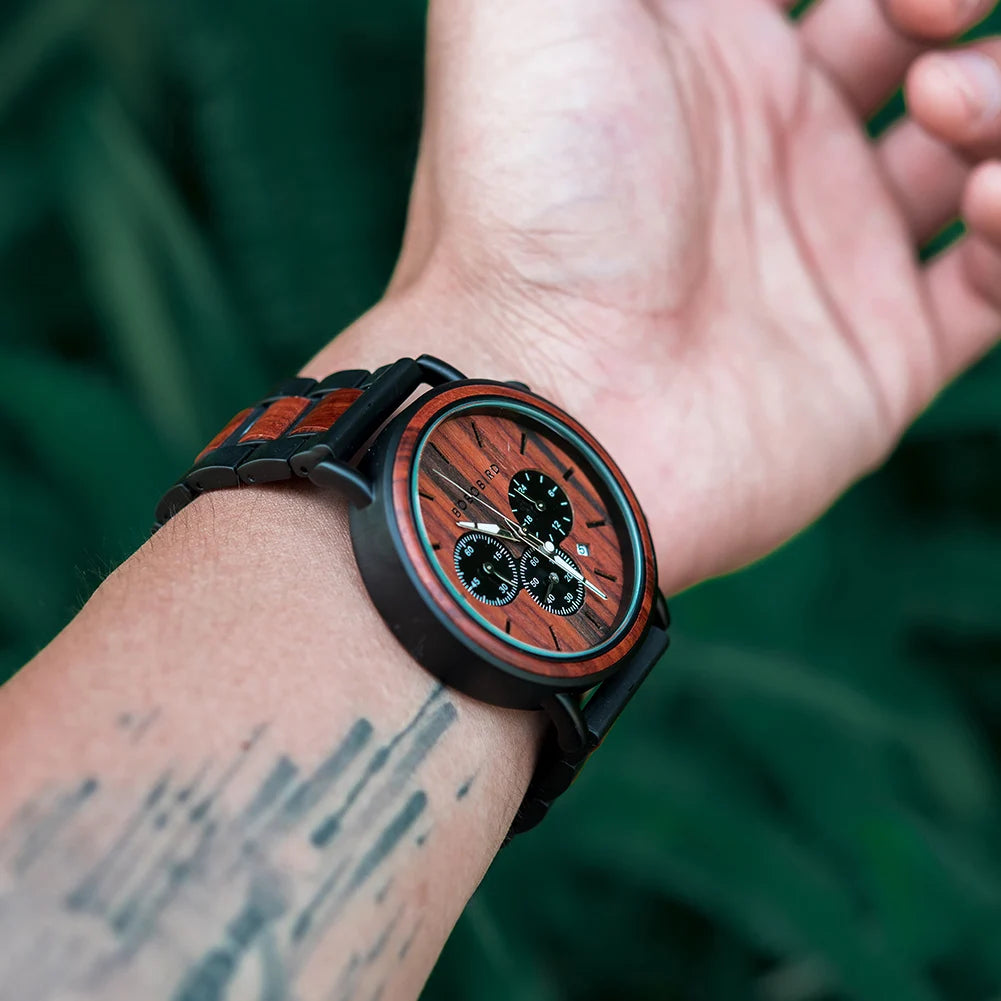 BOBO BIRD Montre homme cadre en bois