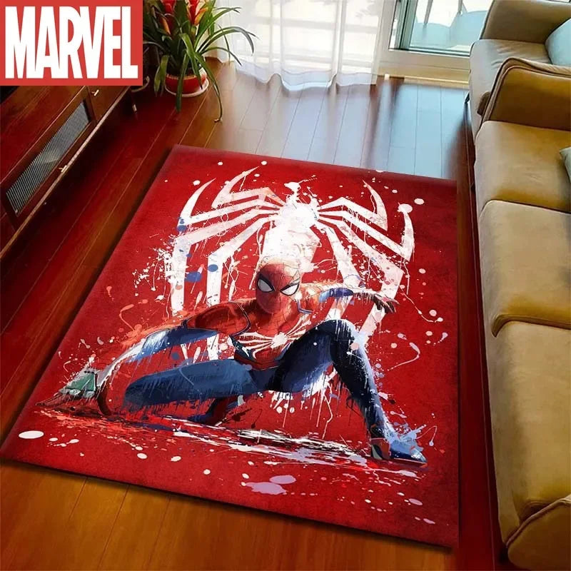 Kids Rugs for Playroom Marvel Spider-Man Pattern Area Mat, Cute Cartoon Carpet, Kids Gift for Livingroom Bedroom Home Decor