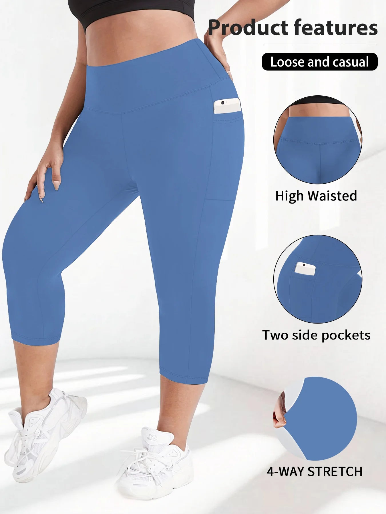 High Waist Yoga Pants with Pockets Sports Leggings for Women Plus Size Fitness Pilates Workout