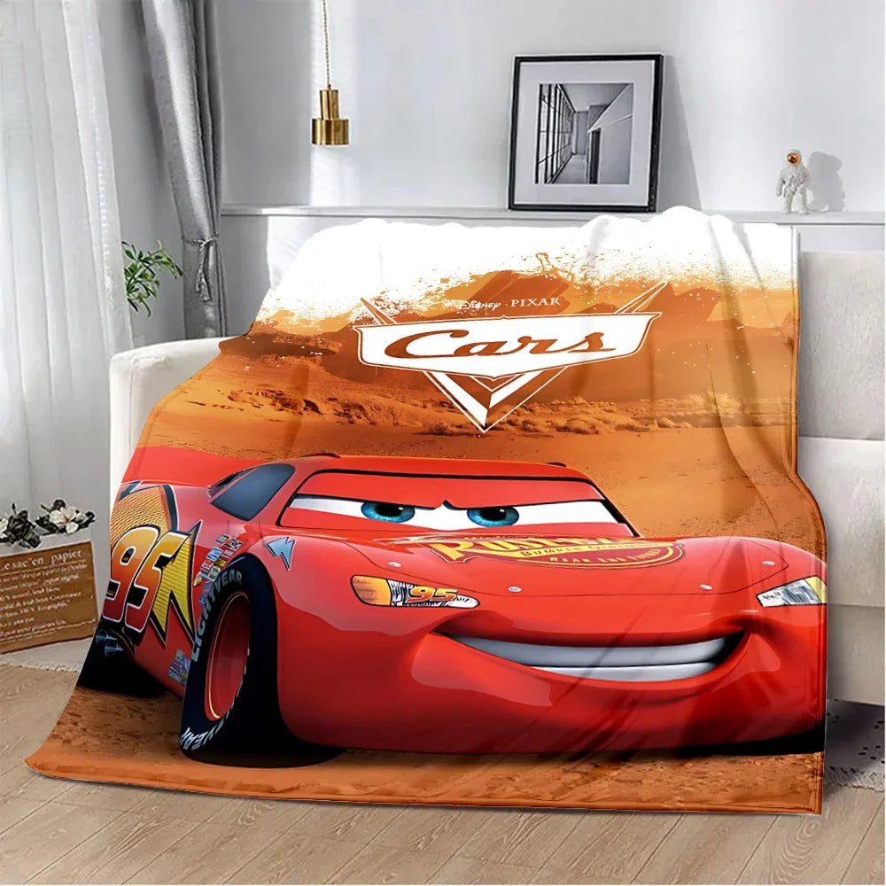 Couverture imprimée Cars McQueen Lightning, couverture de pique-nique, couverture chaude, couverture douce et confortable, cadeau d'anniversaire pour la maison et les voyages