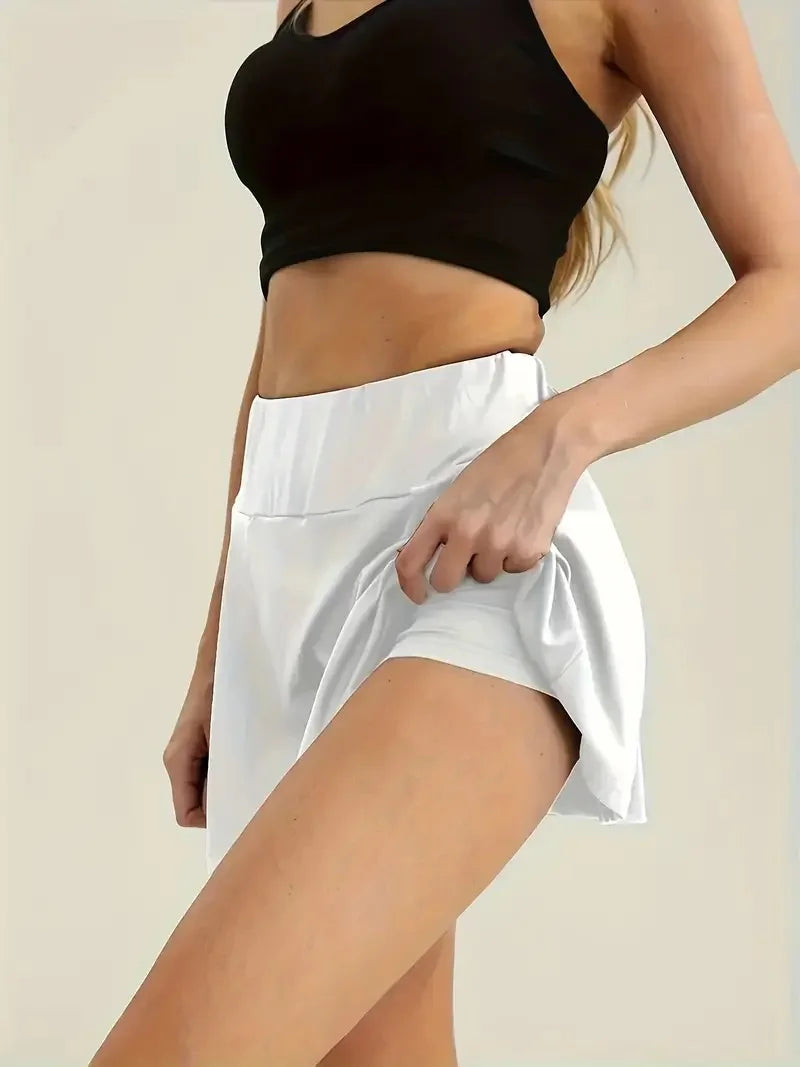 Jupe mini unie simple taille haute grande taille Vêtements pour femmes