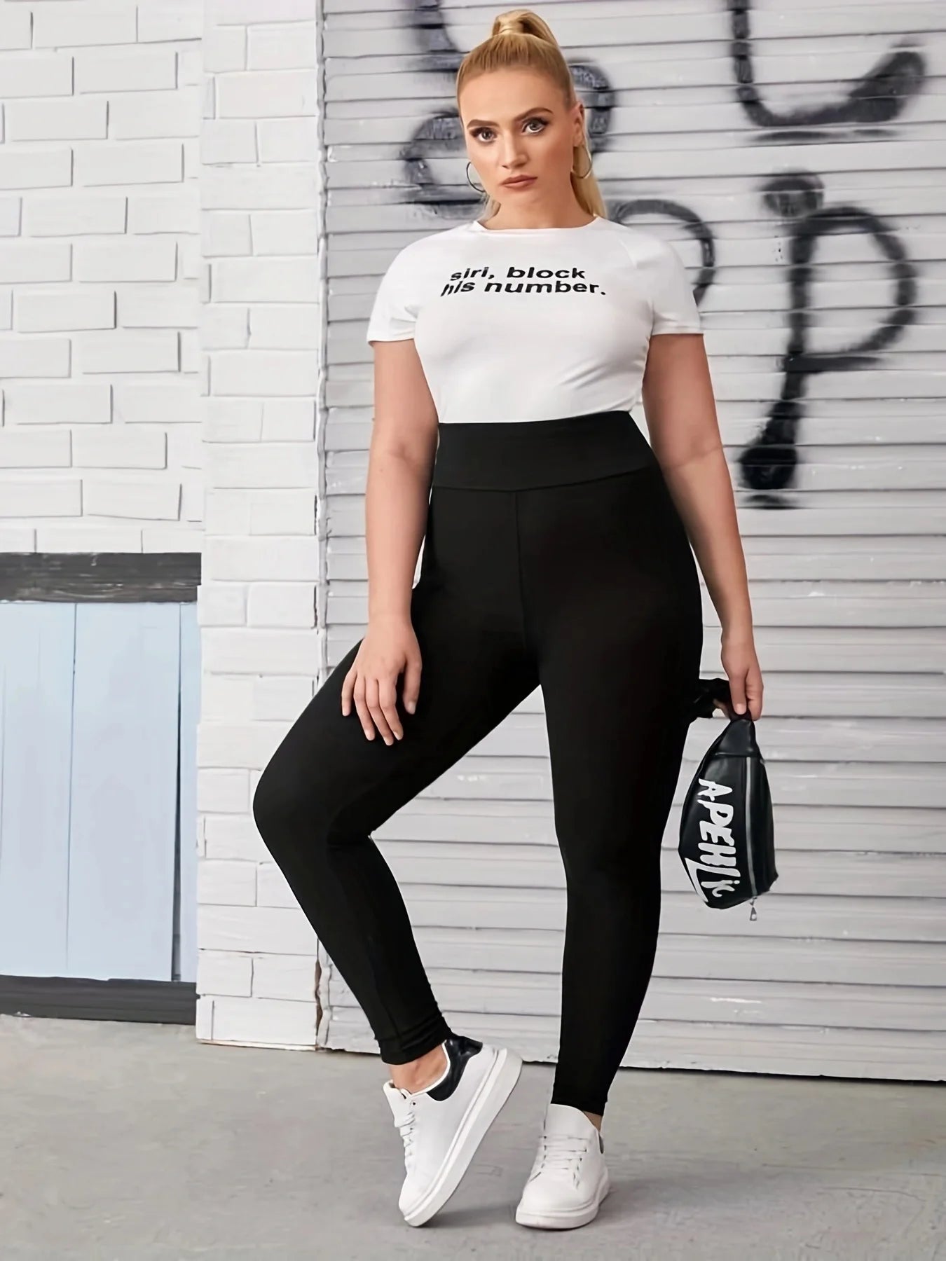 New Trend Black Plus-size High-stretch Leggings Wear Nine-point Pants High-waisted Plus Fat Solid Color Small Feet Pants