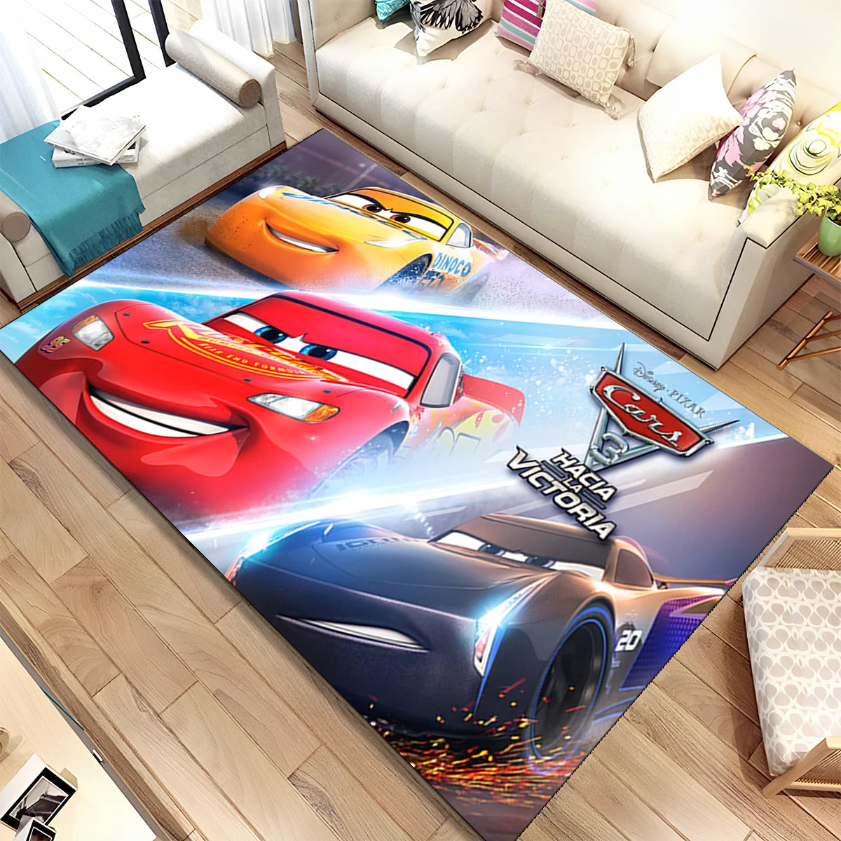 Lightning McQueen Cars Cartoon Racing Carpet Rug for Home Living Room Bedroom Sofa Doormat Decor,kid Area Rug Non-slip Floor Mat