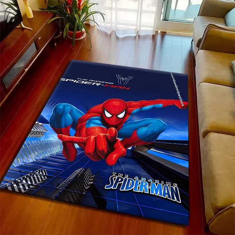 Kids Rugs for Playroom Marvel Spider-Man Pattern Area Mat, Cute Cartoon Carpet, Kids Gift for Livingroom Bedroom Home Decor