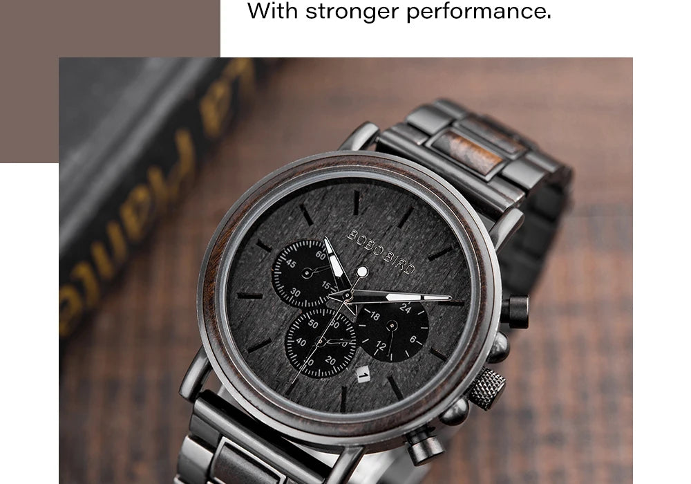 montre homme en bois