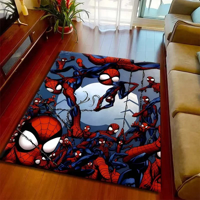 Kids Rugs for Playroom Marvel Spider-Man Pattern Area Mat, Cute Cartoon Carpet, Kids Gift for Livingroom Bedroom Home Decor