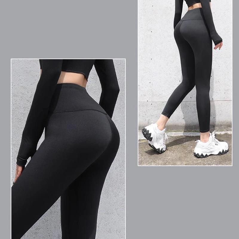 Velvet Yoga Pants for Women High Waist Autumn Winter Warm Slimming Running Leggings Sports Fitness Gym Trousers