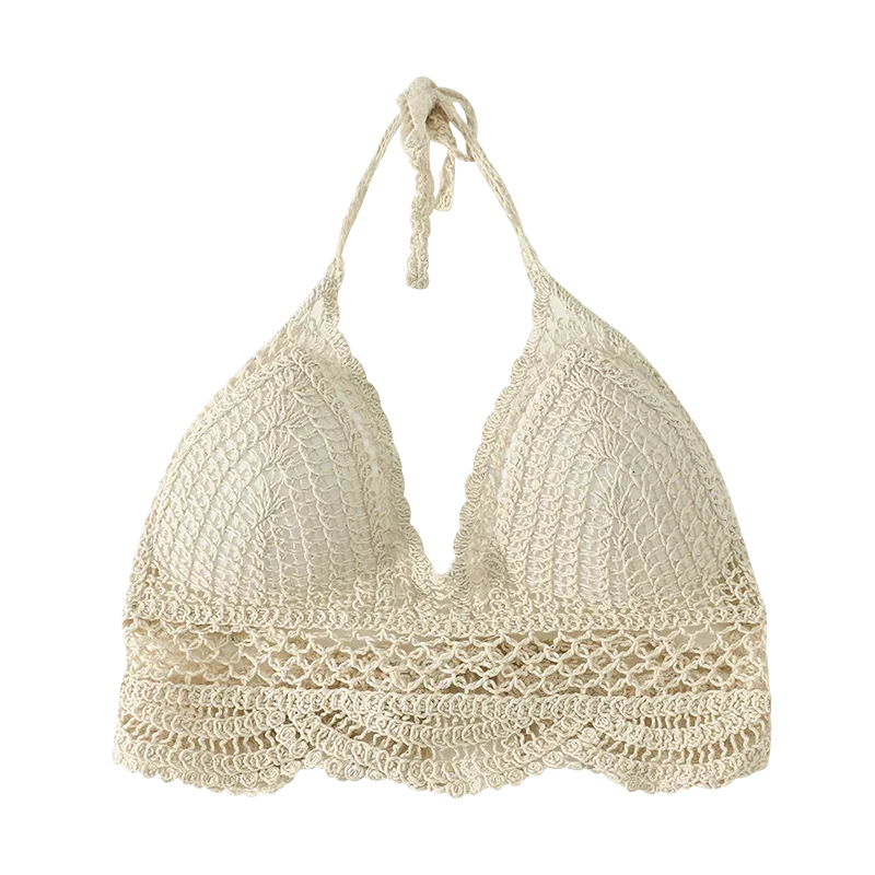 Woman Sexy Top Crochet Tank Tops Women Corset Femme Tanks Crop Camisole Japanese Fashion Knit Camis Built In Bra Dropshipping