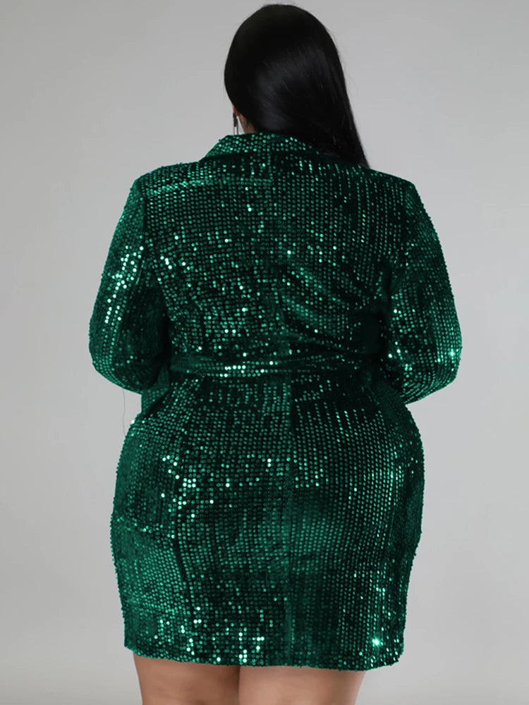 Robe Blazer à Sequins pour Femmes - Robes de Bal Luxueuses et Élégantes, Tenue de Fête, Grandes Tailles, Vêtements pour Femmes, Robe de Noël, Vente en Gros et Dropshipping
