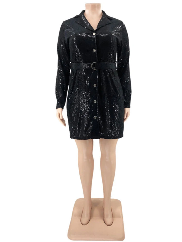 Robe Blazer à Sequins pour Femmes - Robes de Bal Luxueuses et Élégantes, Tenue de Fête, Grandes Tailles, Vêtements pour Femmes, Robe de Noël, Vente en Gros et Dropshipping