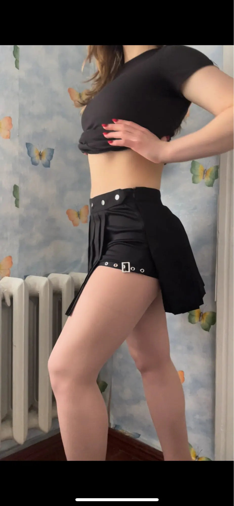 Gothic Skirt Dark Style Pleated Punk Irregular Fake Two-piece Leggings Ring Skirt Pants High Waist A-Line Harajuku Mini Skirts