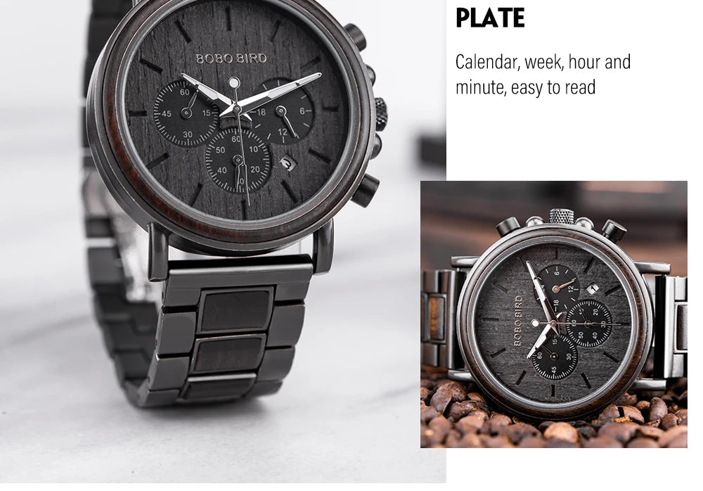 montre homme en bois