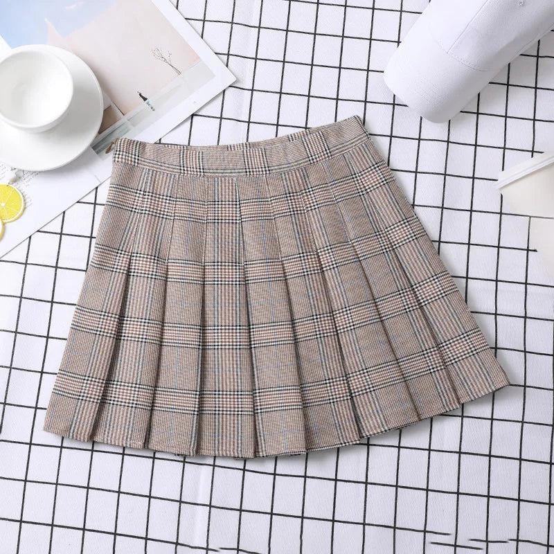 Pleated Skirt Korean Style Y2k Harajuku Faldas Women's Summer Clothes Girls Mini Saia Plissada Feminina Black Grey Plaid Skirt