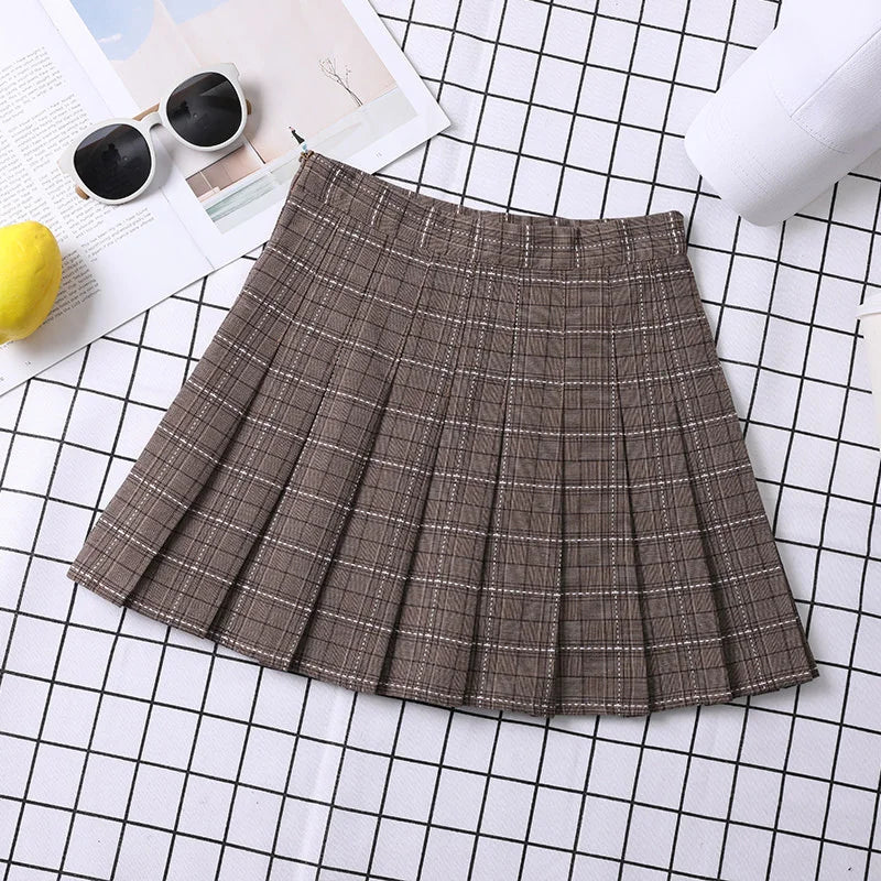 Pleated Skirt Korean Style Y2k Harajuku Faldas Women's Summer Clothes Girls Mini Saia Plissada Feminina Black Grey Plaid Skirt