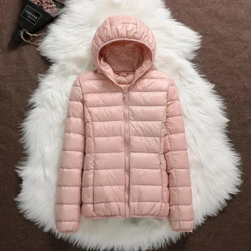 Plus Size 5xl 6xl 7xl Autumn Winter Women Short Hooded Puffer Jackets 2023 New Female Fall  Office Lady Slim Fit  Warm Coat