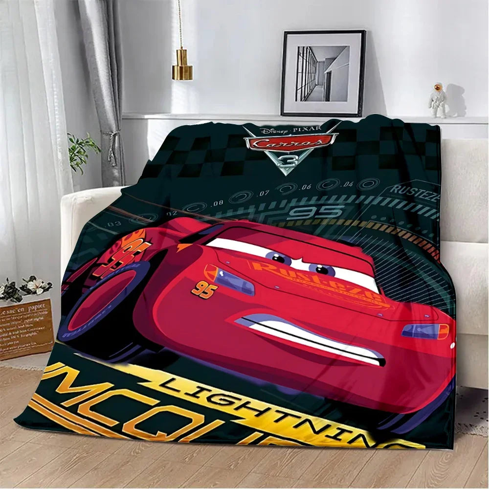 Couverture imprimée Cars McQueen Lightning, couverture de pique-nique, couverture chaude, couverture douce et confortable, cadeau d'anniversaire pour la maison et les voyages