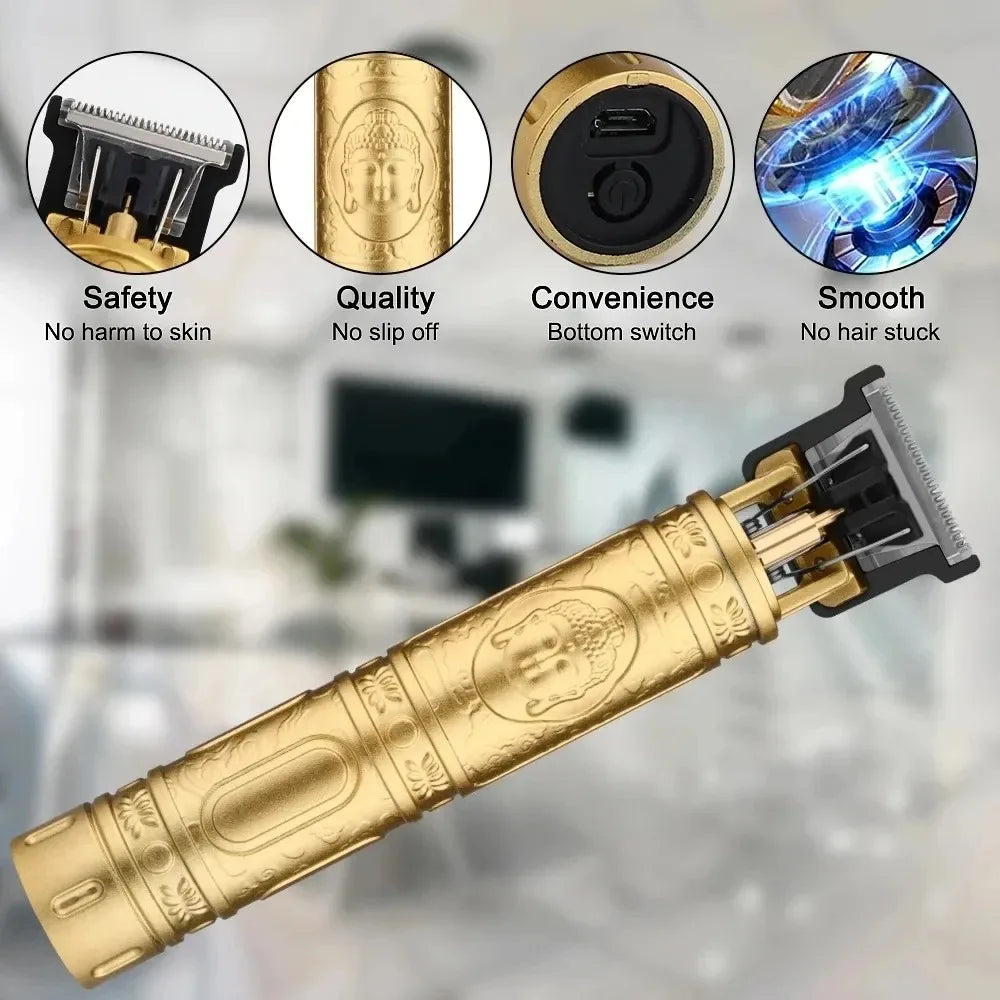 Vintage Cordless Hair Cutting Machine Portable Hair Clipper Electric Hair Trimmer USB Fast Charging Shaver Barber For Hairdresse