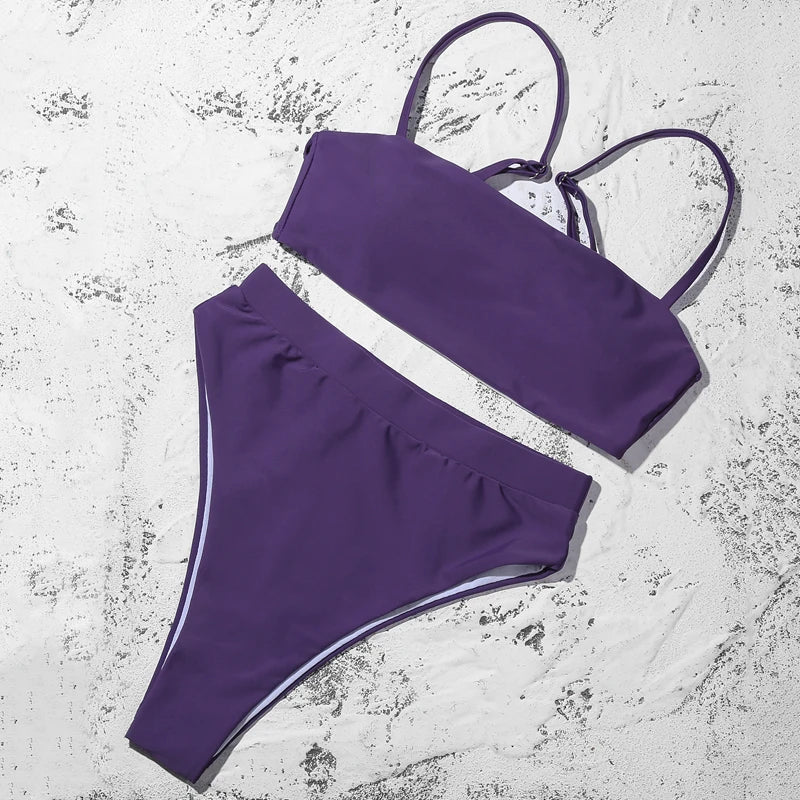 ZTVitality Bikinis Sexy Bikini Push-Up Uni 2021 Vente Chaude Soutien-Gorge Rembourré Bretelles Maillot de Bain Taille Haute Maillot de Bain Femme Biquini