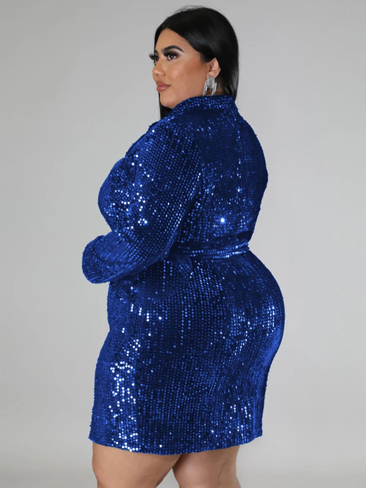 Robe Blazer à Sequins pour Femmes - Robes de Bal Luxueuses et Élégantes, Tenue de Fête, Grandes Tailles, Vêtements pour Femmes, Robe de Noël, Vente en Gros et Dropshipping