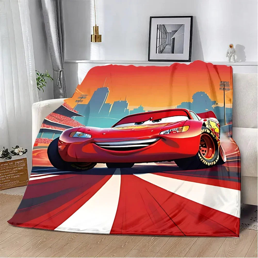 Couverture imprimée Cars McQueen Lightning, couverture de pique-nique, couverture chaude, couverture douce et confortable, cadeau d'anniversaire pour la maison et les voyages