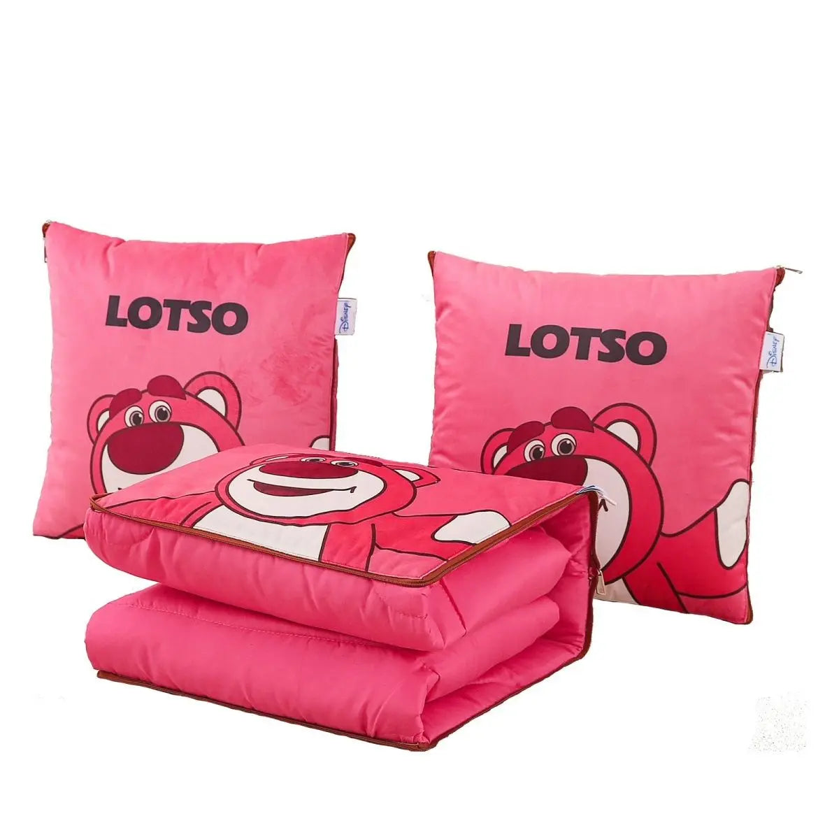 Winnie Bear Lotso Pillow Cartoon Outdoor Camping Portable Blanket Sofa Car Cushion Summer Air Conditioning Quilt Kid Gift