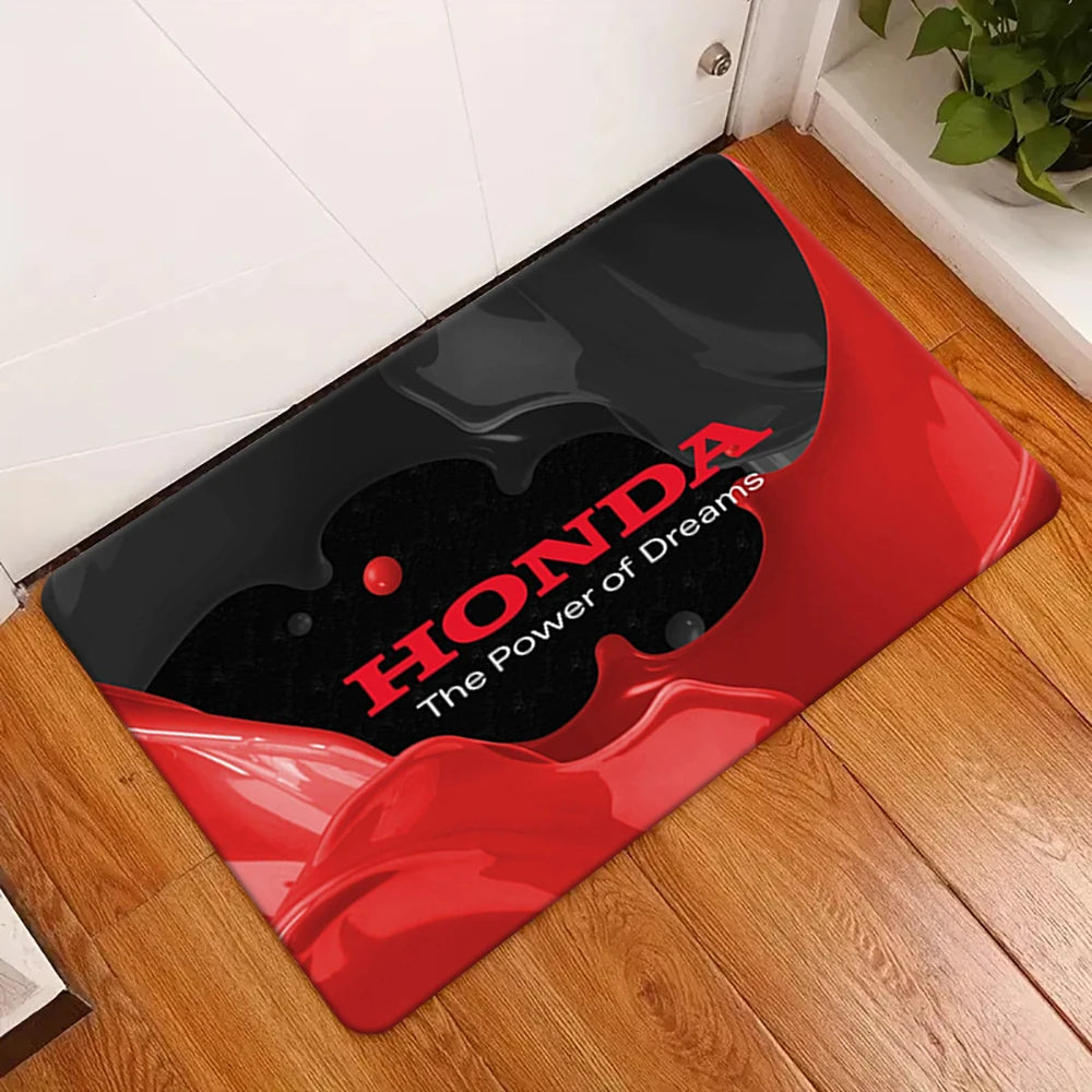 H-HRC-H-HONDA Car Logo Bathroom Mat Kids Room Bedroom Decoration Balcony Anti-Slip Doormat Living Room Welcome Rug