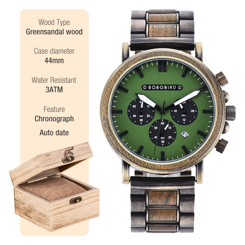 BOBO BIRD Montre homme cadre en bois