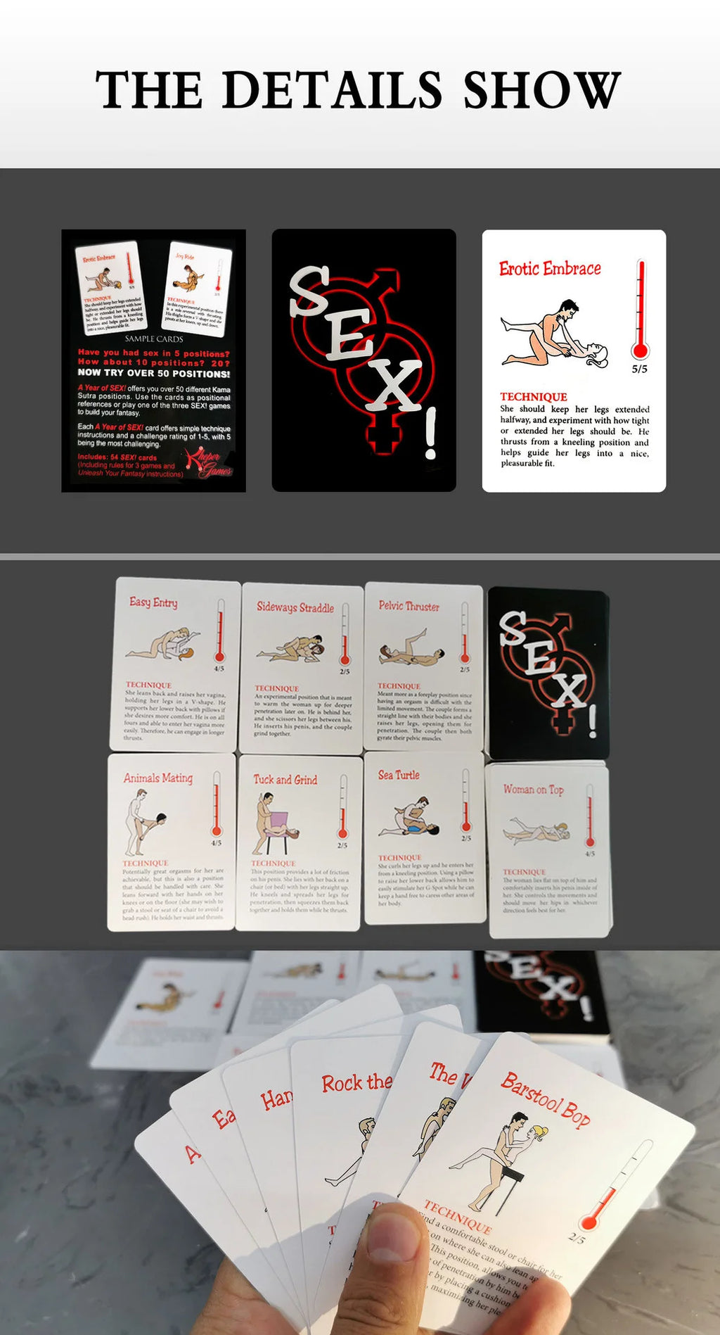 English Sexual Position Cards Role Playing Adult Games Bedroom Commands A Year Of Sex Toys For Couples 18+ Erotic Products
