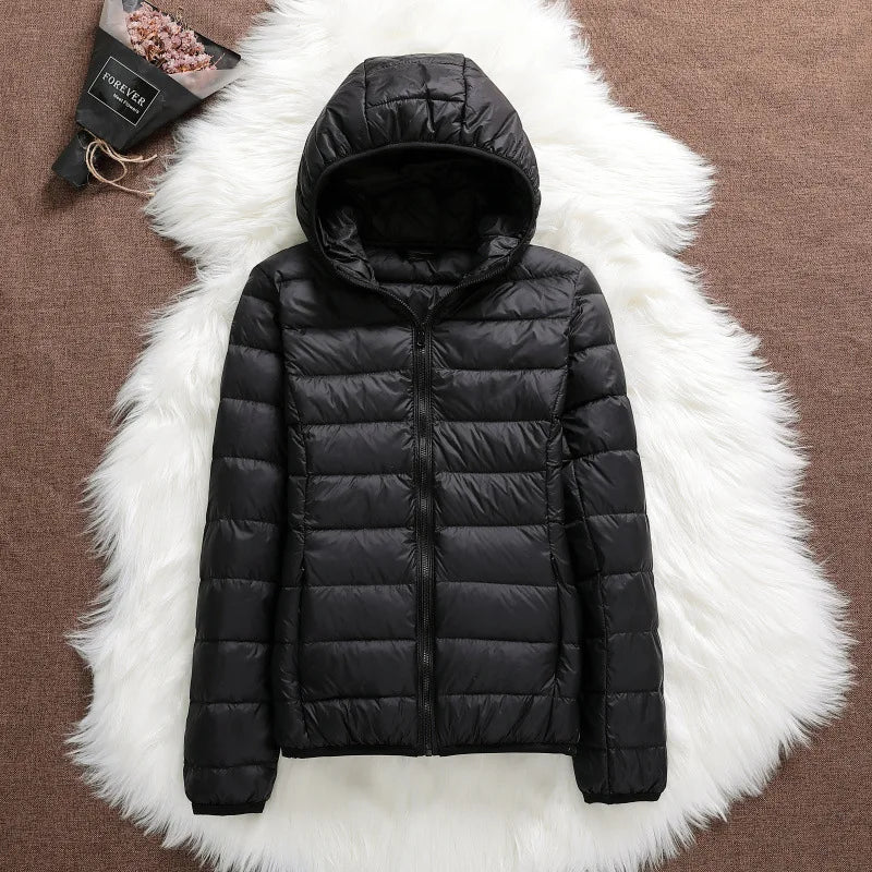 Plus Size 5xl 6xl 7xl Autumn Winter Women Short Hooded Puffer Jackets 2023 New Female Fall  Office Lady Slim Fit  Warm Coat